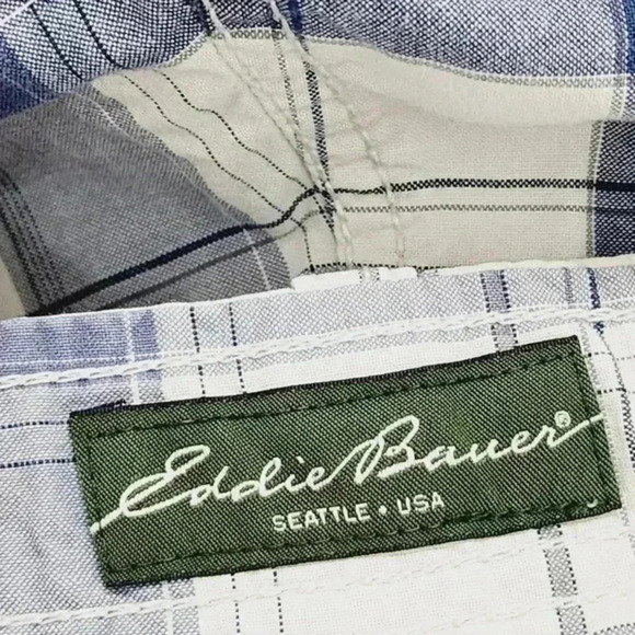 Eddie Bauer Chino Plaid Men's Cargo Shorts Size 32x10 - Picture 4 of 6